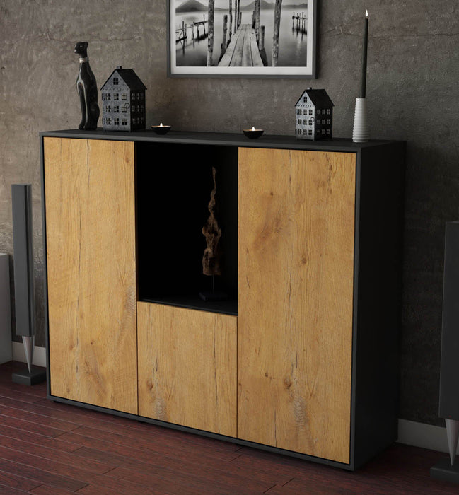 Highboard Pia, Eiche Studio (136x108x35cm) - Dekati GmbH