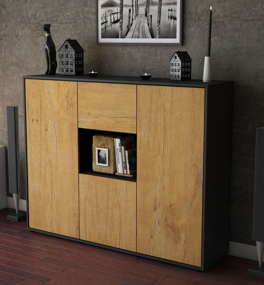 Highboard Pippa, Eiche Studio (136x108x35cm) - Dekati GmbH