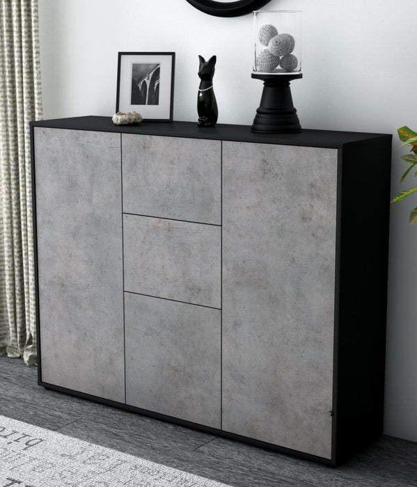 Highboard Polina, Beton Studio (136x108x35cm) - Dekati GmbH