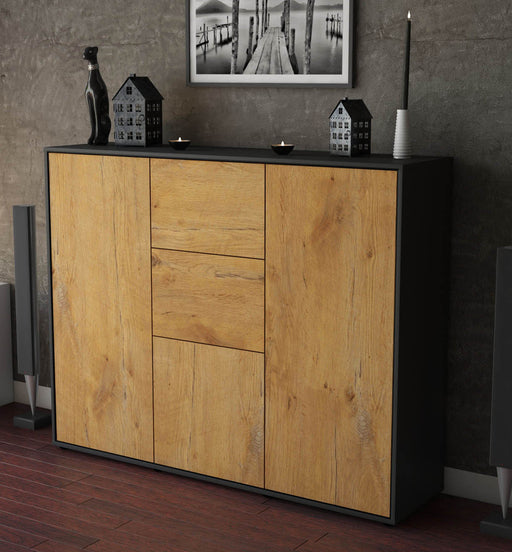 Highboard Polina, Eiche Studio (136x108x35cm) - Dekati GmbH