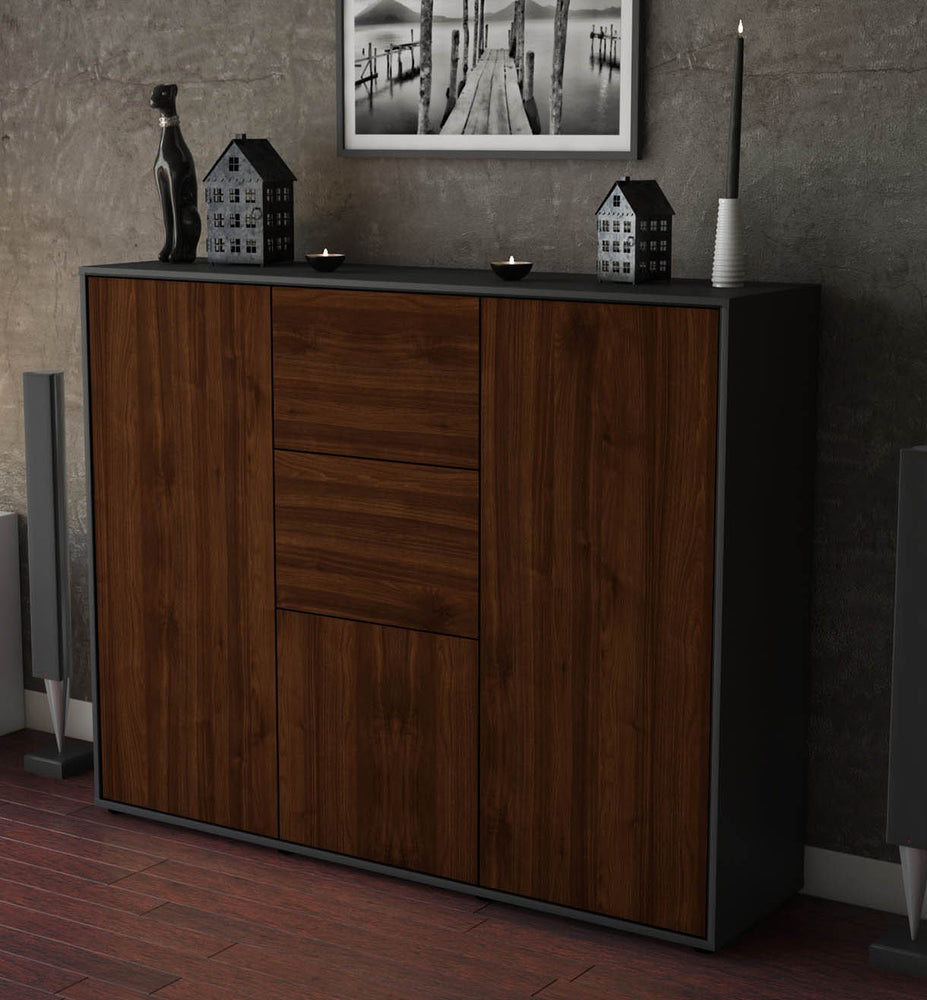 Highboard Polina, Walnuss Studio (136x108x35cm) - Dekati GmbH