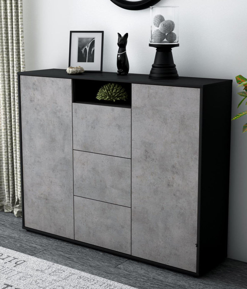 Highboard Quartilla, Beton Studio (136x108x35cm) - Dekati GmbH