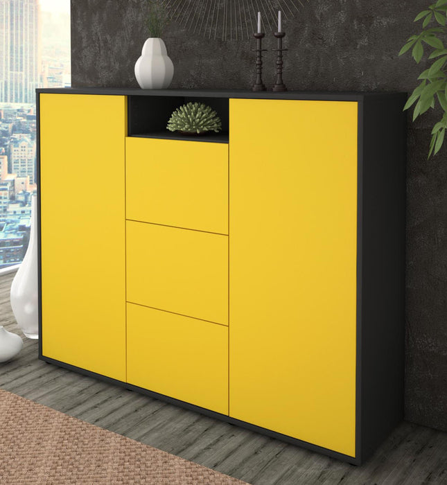 Highboard Quartilla, Gelb Studio (136x108x35cm) - Dekati GmbH