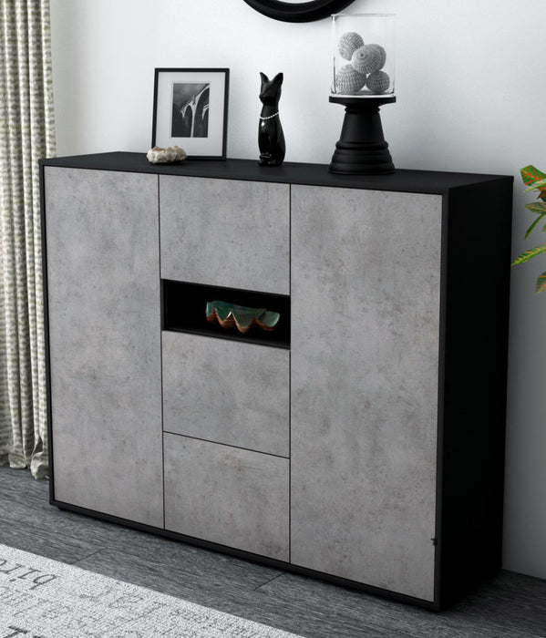 Highboard Quinta, Beton Studio (136x108x35cm) - Dekati GmbH