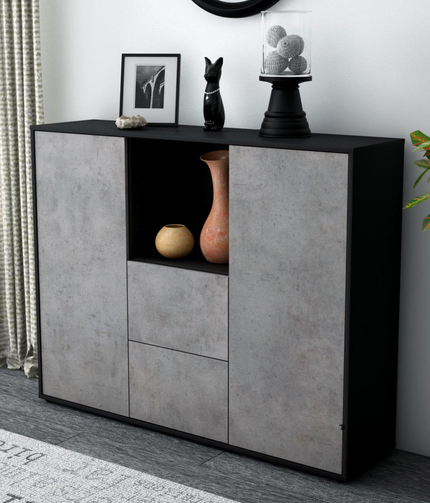 Highboard Rabea, Beton Studio (136x108x35cm) - Dekati GmbH