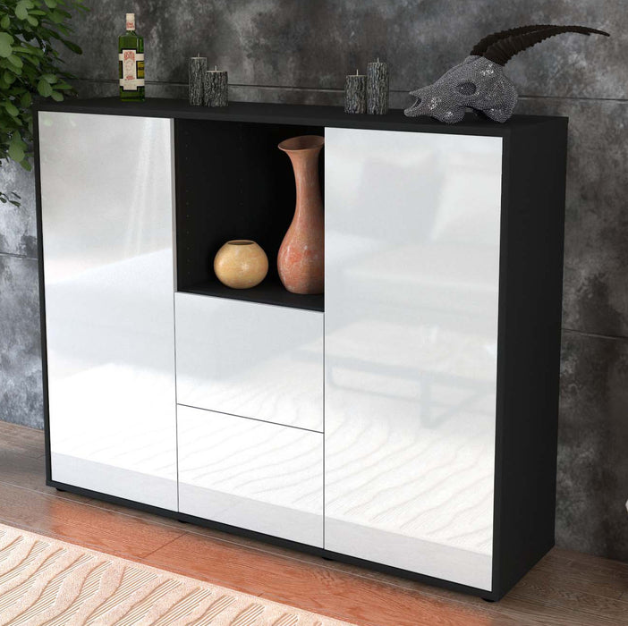 Highboard Rabea, Weiß Studio (136x108x35cm) - Dekati GmbH