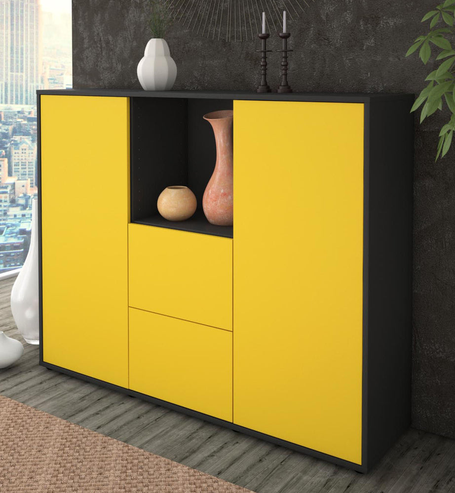 Highboard Rabea, Gelb Studio (136x108x35cm) - Dekati GmbH