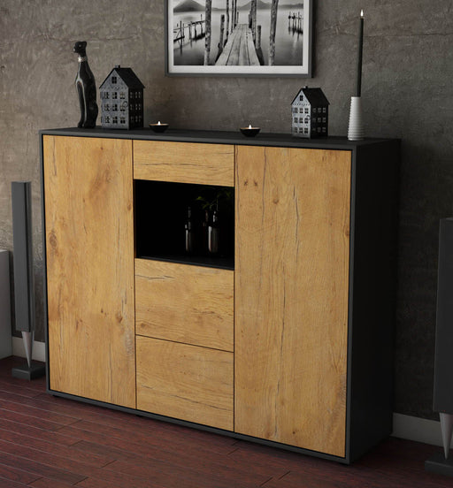 Highboard Rachelle, Eiche Studio (136x108x35cm) - Dekati GmbH