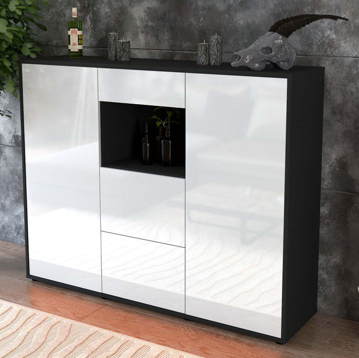 Highboard Rachelle, Weiß Studio (136x108x35cm) - Dekati GmbH