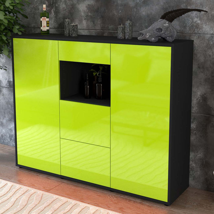 Highboard Rachelle, Grün Studio (136x108x35cm) - Dekati GmbH