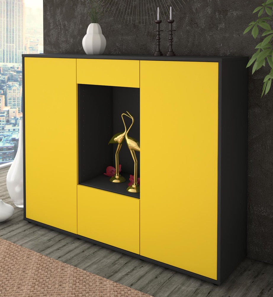 Highboard Raffaela, Gelb Studio (136x108x35cm) - Dekati GmbH