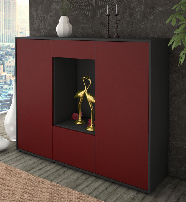 Highboard Raffaela, Bordeaux Studio (136x108x35cm) - Dekati GmbH