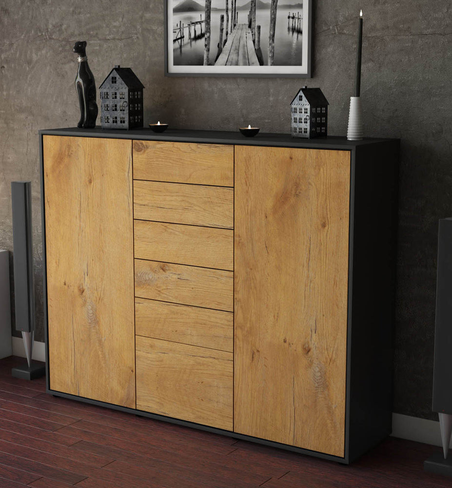 Highboard Ramona, Eiche Studio (136x108x35cm) - Dekati GmbH