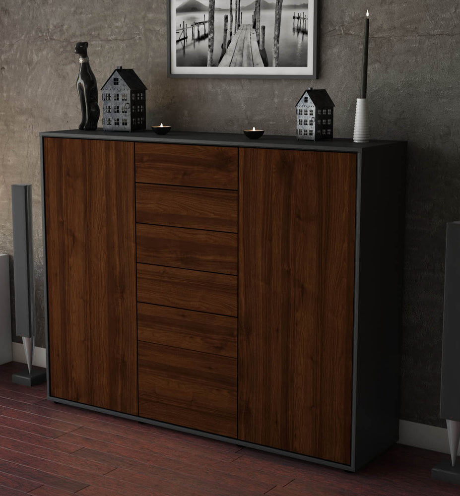 Highboard Ramona, Walnuss Studio (136x108x35cm) - Dekati GmbH