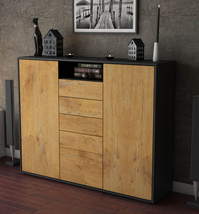 Highboard Ravena, Eiche Studio (136x108x35cm) - Dekati GmbH