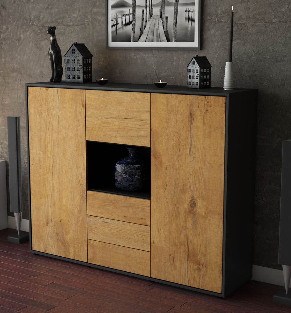 Highboard Ravenna, Eiche Studio (136x108x35cm) - Dekati GmbH