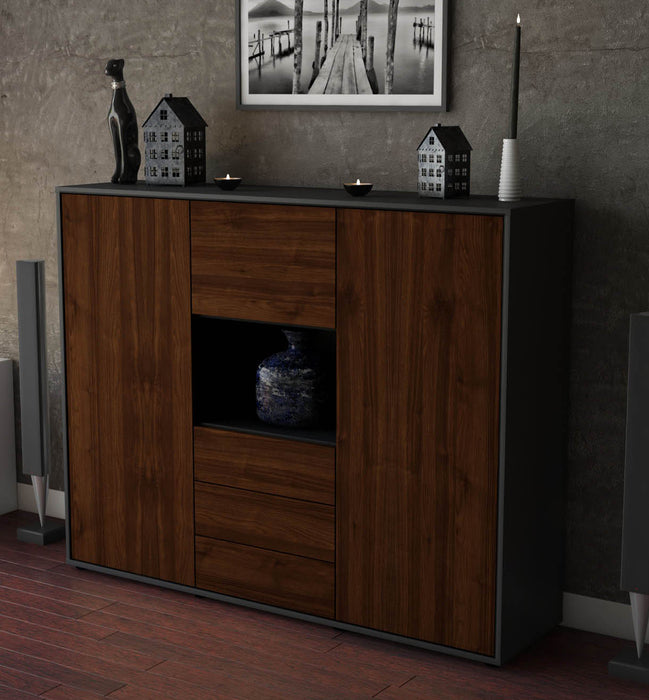 Highboard Ravenna, Walnuss Studio (136x108x35cm) - Dekati GmbH