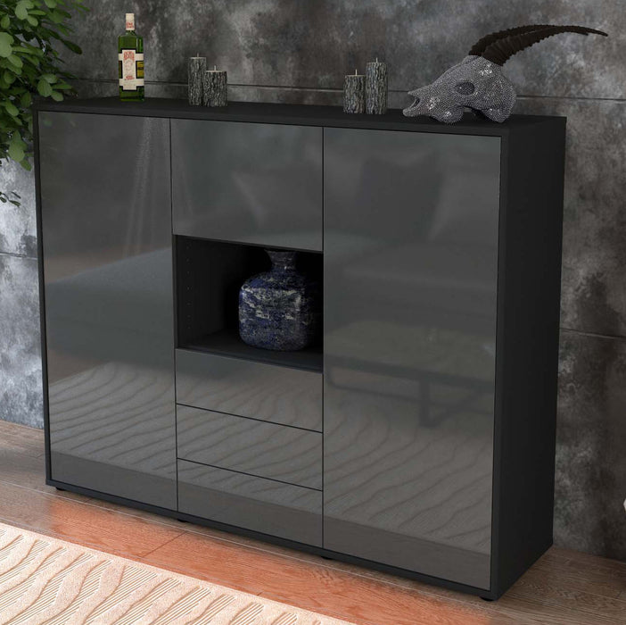 Highboard Ravenna, Grau Studio (136x108x35cm) - Dekati GmbH