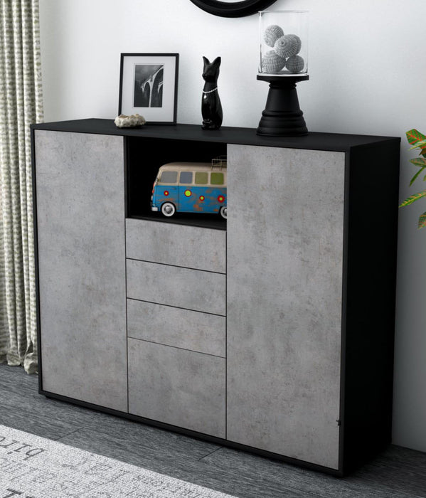 Highboard Rebecca, Beton Studio (136x108x35cm) - Dekati GmbH