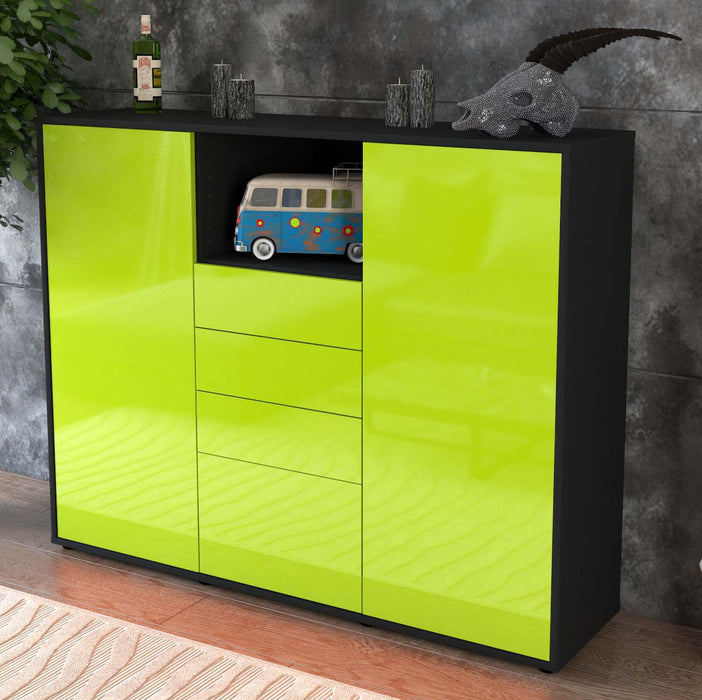 Highboard Rebecca, Grün Studio (136x108x35cm) - Dekati GmbH