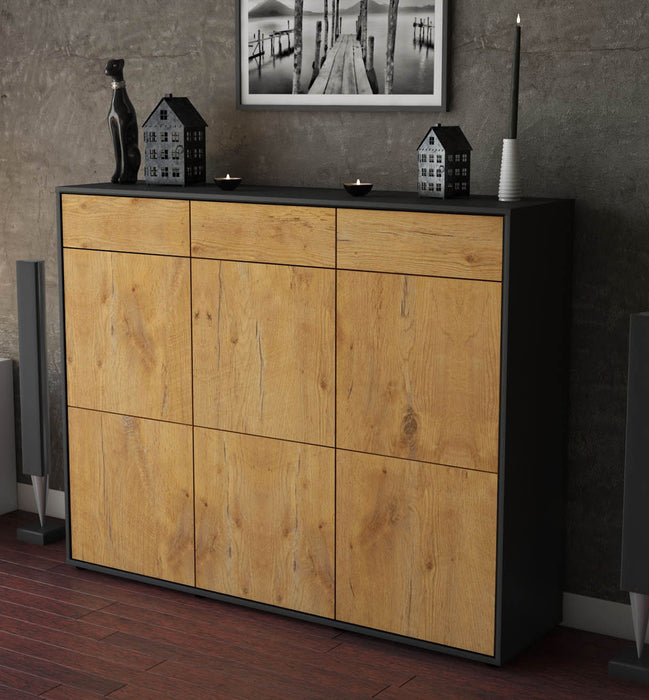 Highboard Santina, Eiche Studio (136x108x35cm) - Dekati GmbH