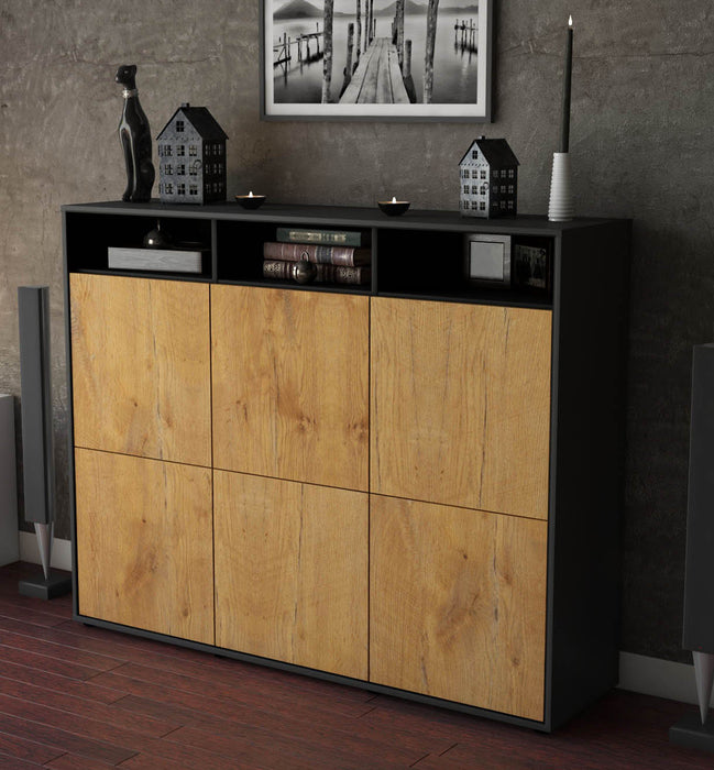 Highboard Sara, Eiche Studio (136x108x35cm) - Dekati GmbH