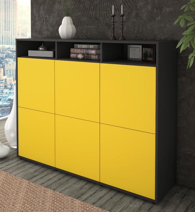 Highboard Sara, Gelb Studio (136x108x35cm) - Dekati GmbH