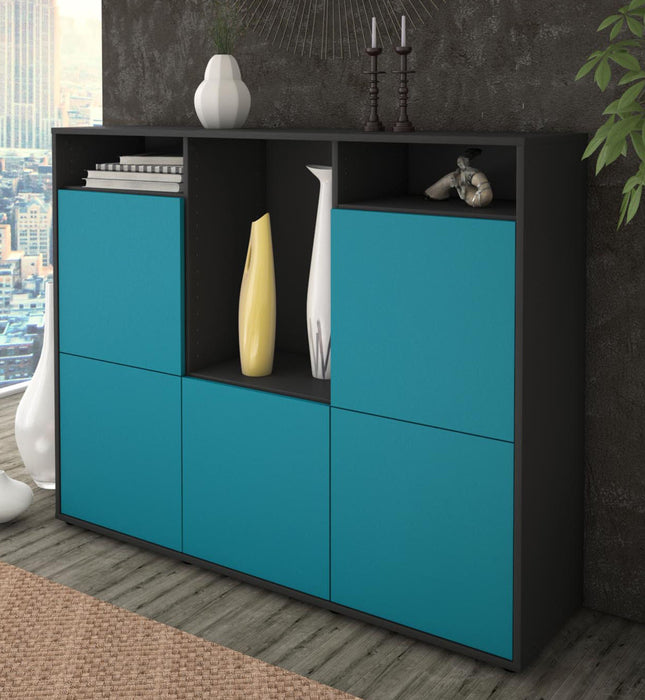 Highboard Sarina, Türkis Studio (136x108x35cm) - Dekati GmbH