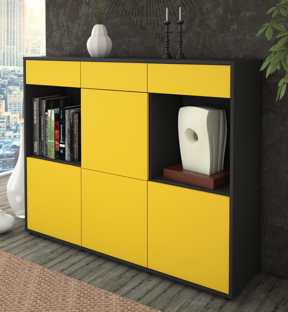 Highboard Selena, Gelb Studio (136x108x35cm) - Dekati GmbH