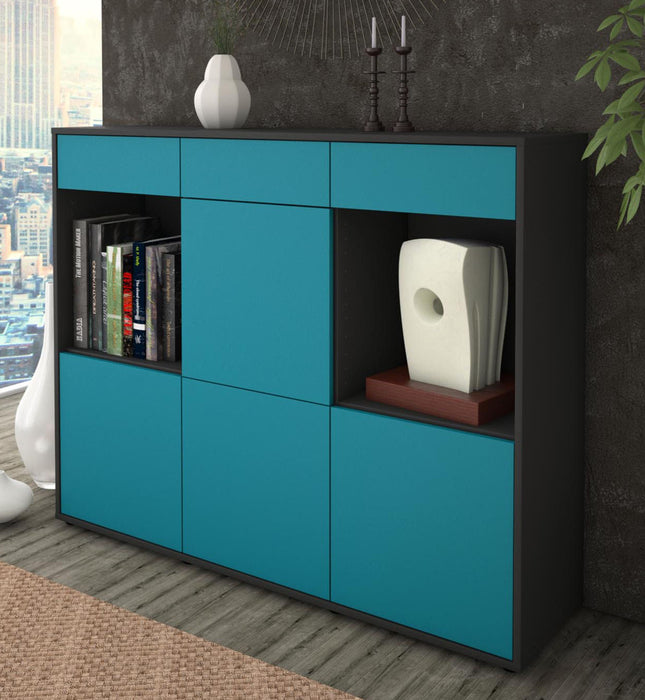 Highboard Selena, Türkis Studio (136x108x35cm) - Dekati GmbH