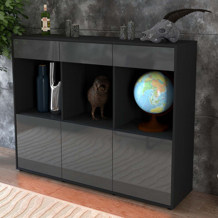 Highboard Selina, Grau Studio (136x108x35cm) - Dekati GmbH