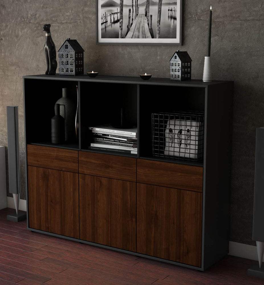 Highboard Selma, Walnuss Studio (136x108x35cm) - Dekati GmbH