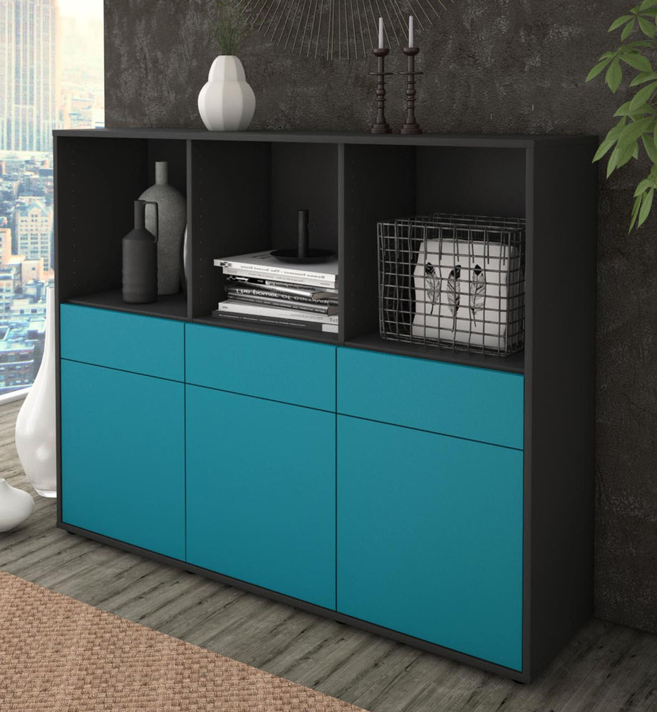 Highboard Selma, Türkis Studio (136x108x35cm) - Dekati GmbH