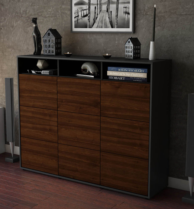 Highboard Sofia, Walnuss Studio (136x108x35cm) - Dekati GmbH