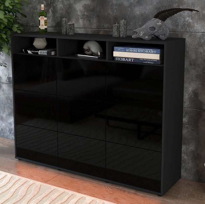 Highboard Sofia, Schwarz Studio (136x108x35cm) - Dekati GmbH