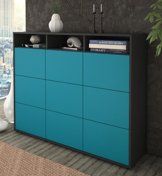 Highboard Sofia, Türkis Studio (136x108x35cm) - Dekati GmbH