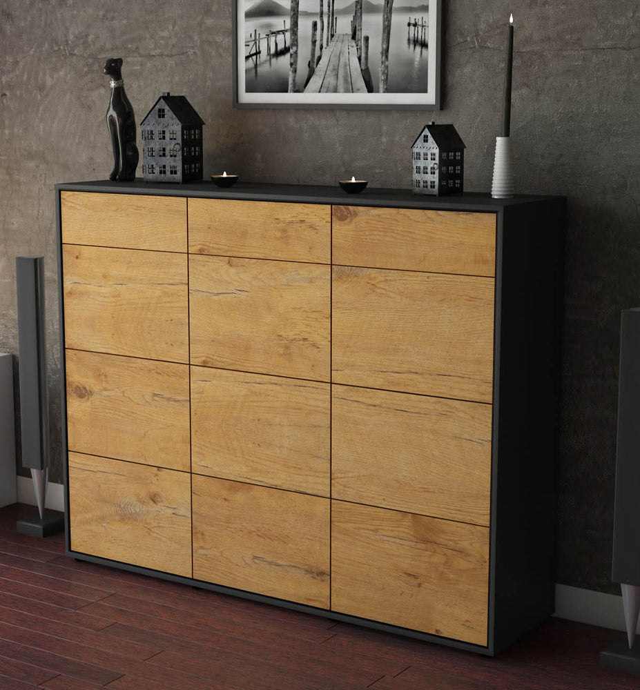 Highboard Stefanie, Eiche Studio (136x108x35cm) - Dekati GmbH