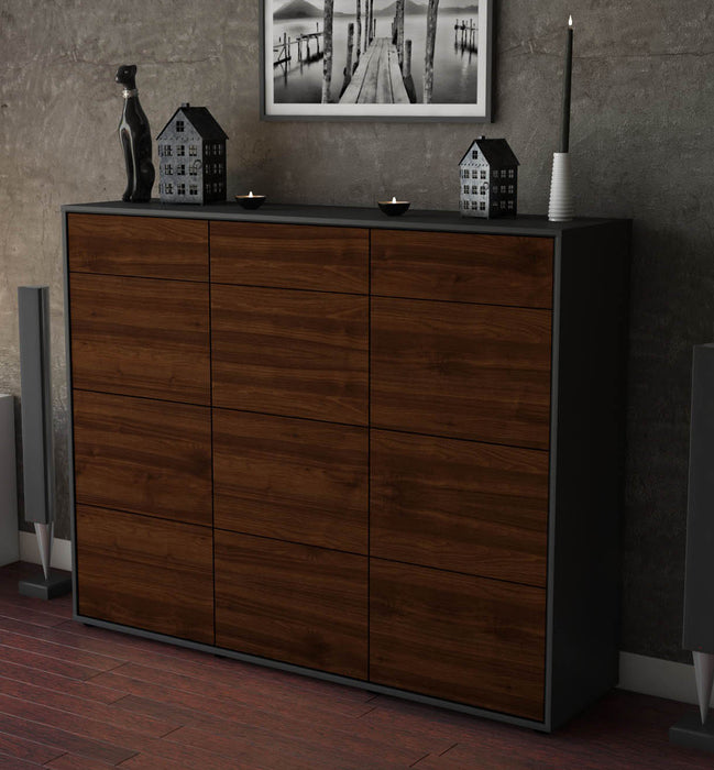 Highboard Stefanie, Walnuss Studio (136x108x35cm) - Dekati GmbH