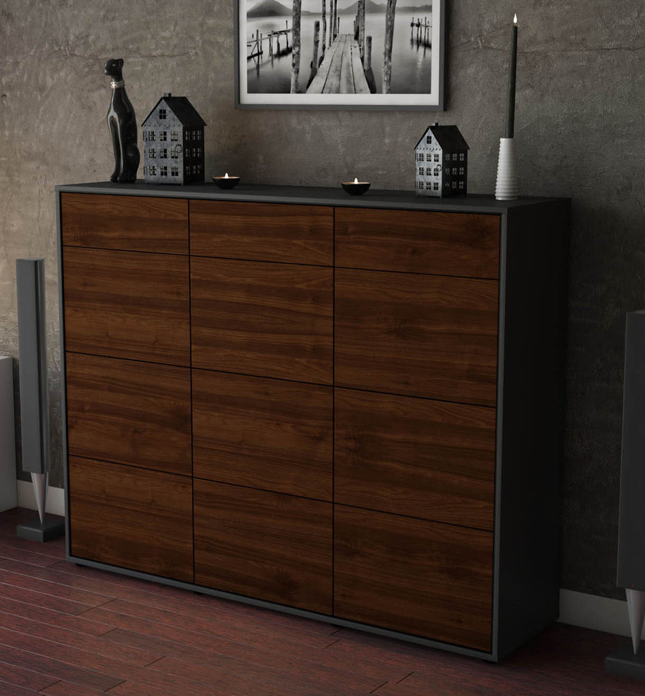 Highboard Stefanie, Walnuss Studio (136x108x35cm) - Dekati GmbH