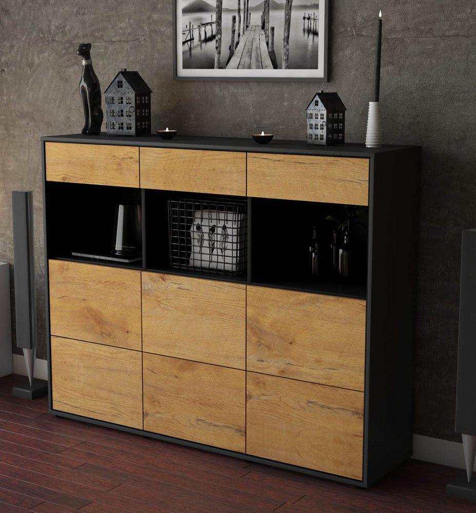 Highboard Stella, Eiche Studio (136x108x35cm) - Dekati GmbH