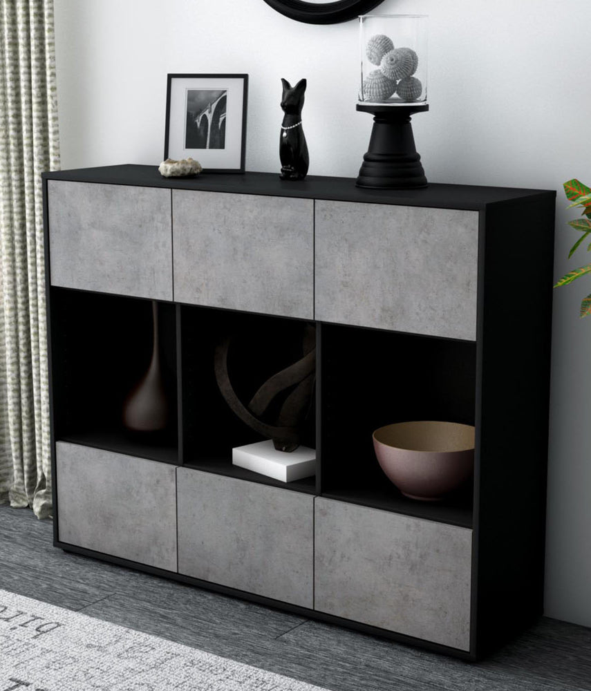 Highboard Suna, Beton Studio (136x108x35cm) - Dekati GmbH