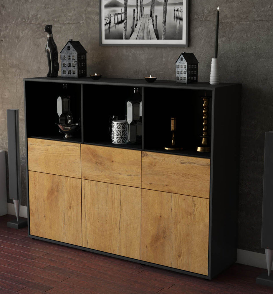 Highboard Theresia, Eiche Studio (136x108x35cm) - Dekati GmbH