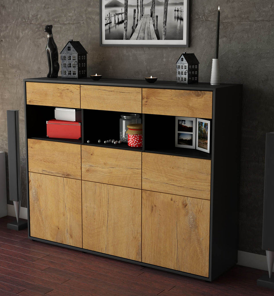 Highboard Tina, Eiche Studio (136x108x35cm) - Dekati GmbH