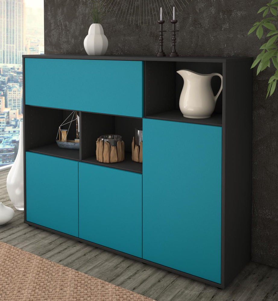 Highboard Valenzia, Türkis Studio (136x108x35cm) - Dekati GmbH