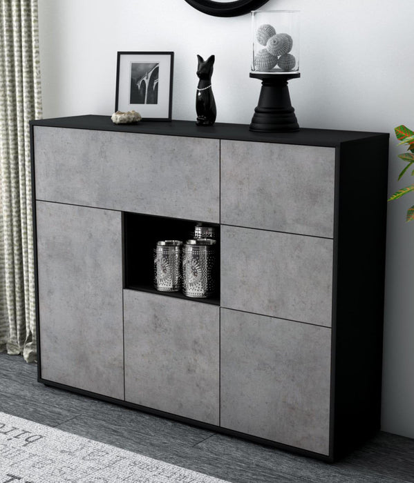 Highboard Verena, Beton Studio (136x108x35cm) - Dekati GmbH