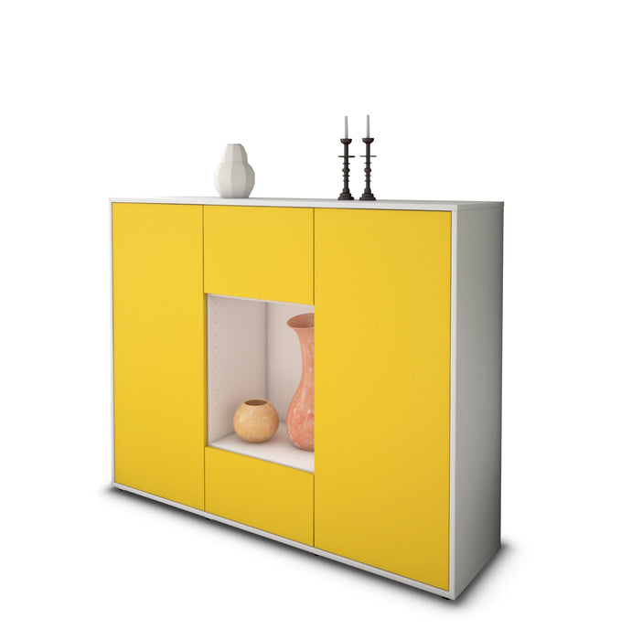 Highboard Manuela, Gelb Seite (136x108x35cm) - Dekati GmbH