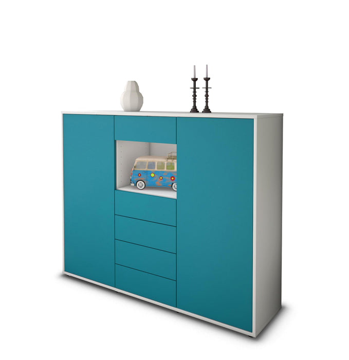 Highboard Marie, Türkis Seite (136x108x35cm) - Dekati GmbH