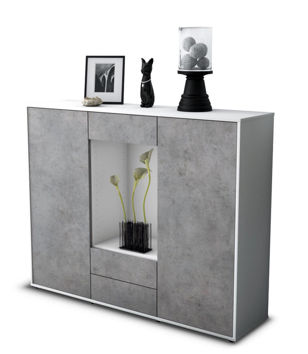 Highboard Marilena, Beton Seite (136x108x35cm) - Dekati GmbH