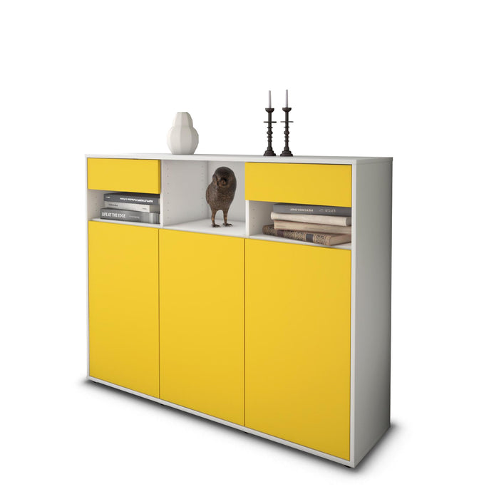 Highboard Mena, Gelb Seite (136x108x35cm) - Dekati GmbH