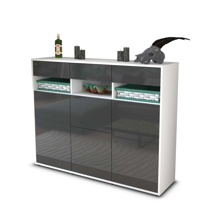 Highboard Michaela, Grau Seite (136x108x35cm) - Dekati GmbH